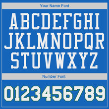 Load image into Gallery viewer, Custom Blue White-Kelly Green Authentic Throwback Basketball Jersey
