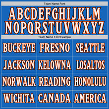 Load image into Gallery viewer, Custom Blue White-Orange Authentic Throwback Basketball Jersey
