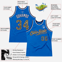 Load image into Gallery viewer, Custom Blue Camo-Navy Authentic Throwback Basketball Jersey
