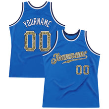 Load image into Gallery viewer, Custom Blue Camo-Navy Authentic Throwback Basketball Jersey
