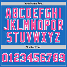 Load image into Gallery viewer, Custom Blue Pink-White Authentic Throwback Basketball Jersey
