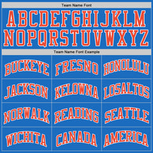 Load image into Gallery viewer, Custom Blue Orange-White Authentic Throwback Basketball Jersey
