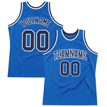 Load image into Gallery viewer, Custom Blue Navy-White Authentic Throwback Basketball Jersey
