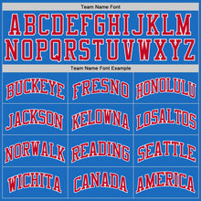 Load image into Gallery viewer, Custom Blue Red-White Authentic Throwback Basketball Jersey
