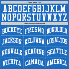 Load image into Gallery viewer, Custom Blue White-Light Blue Authentic Throwback Basketball Jersey
