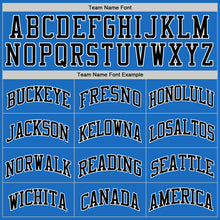Load image into Gallery viewer, Custom Blue Black-White Authentic Throwback Basketball Jersey
