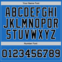 Load image into Gallery viewer, Custom Blue Black-White Authentic Throwback Basketball Jersey
