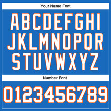 Load image into Gallery viewer, Custom Blue White-Orange Authentic Throwback Basketball Jersey
