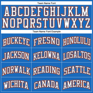 Custom Blue White Navy-Orange Authentic Throwback Basketball Jersey