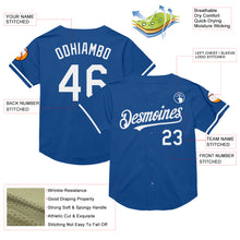 Load image into Gallery viewer, Custom Blue White Mesh Authentic Throwback Baseball Jersey
