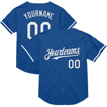 Load image into Gallery viewer, Custom Blue White Mesh Authentic Throwback Baseball Jersey
