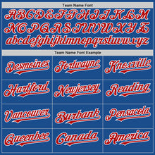 Load image into Gallery viewer, Custom Blue Red-White Mesh Authentic Throwback Baseball Jersey
