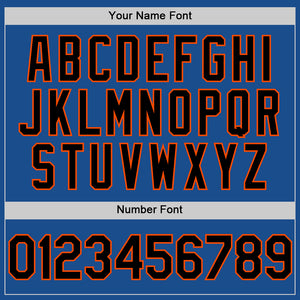 Custom Blue Black-Orange Mesh Authentic Throwback Baseball Jersey