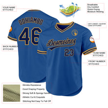 Load image into Gallery viewer, Custom Blue Navy-Old Gold Authentic Throwback Baseball Jersey
