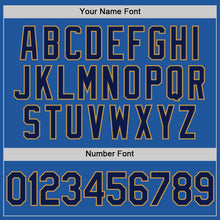 Load image into Gallery viewer, Custom Blue Navy-Old Gold Authentic Throwback Baseball Jersey
