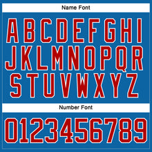 Load image into Gallery viewer, Custom Blue Red-White Hockey Jersey

