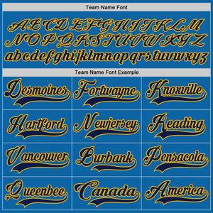 Custom Blue Navy-Gold Hockey Jersey