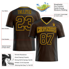 Load image into Gallery viewer, Custom Brown Gold-Black Authentic Football Jersey
