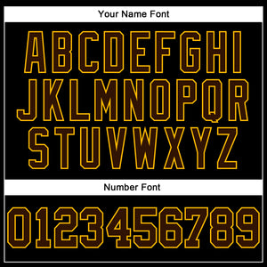Custom Brown Gold-Black Authentic Football Jersey