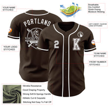 Load image into Gallery viewer, Custom Brown White Authentic Baseball Jersey
