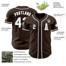 Load image into Gallery viewer, Custom Brown White-Gray Authentic Baseball Jersey
