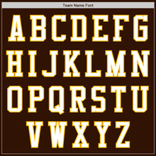 Load image into Gallery viewer, Custom Brown White-Gold Authentic Baseball Jersey
