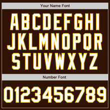 Load image into Gallery viewer, Custom Brown White-Gold Authentic Baseball Jersey
