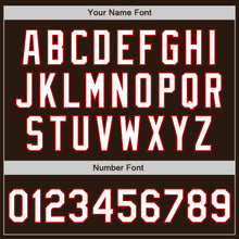 Load image into Gallery viewer, Custom Brown White-Red Authentic Baseball Jersey

