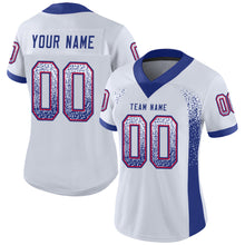 Load image into Gallery viewer, Custom White Royal-Red Drift Fashion Football Jersey
