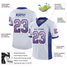 Load image into Gallery viewer, Custom White Royal-Red Drift Fashion Football Jersey
