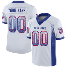 Load image into Gallery viewer, Custom White Royal-Red Drift Fashion Football Jersey
