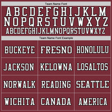 Load image into Gallery viewer, Custom Burgundy Black-White Mesh Authentic Throwback Football Jersey

