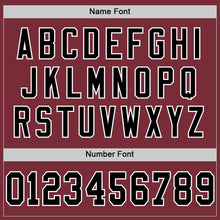 Load image into Gallery viewer, Custom Burgundy Black-White Mesh Authentic Throwback Football Jersey
