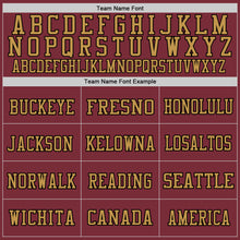 Load image into Gallery viewer, Custom Burgundy Black-Old Gold Mesh Authentic Throwback Football Jersey
