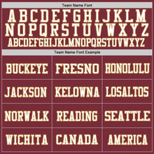 Load image into Gallery viewer, Custom Burgundy White-Old Gold Mesh Authentic Throwback Football Jersey
