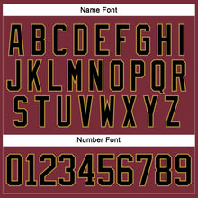 Load image into Gallery viewer, Custom Burgundy Black-Old Gold Hockey Lace Neck Jersey
