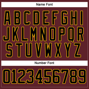 Custom Burgundy Black-Gold Hockey Jersey