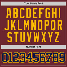 Load image into Gallery viewer, Custom Burgundy Navy-Gold Authentic Basketball Jersey
