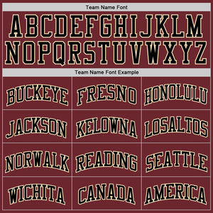 Custom Burgundy Black-Cream Authentic Basketball Jersey