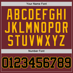 Custom Burgundy Black-Gold Authentic Basketball Jersey