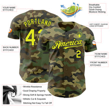 Load image into Gallery viewer, Custom Camo Neon Yellow-Black Authentic Salute To Service Baseball Jersey
