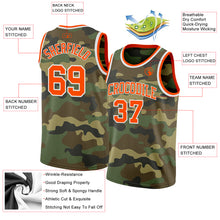 Load image into Gallery viewer, Custom Camo Orange-White Authentic Salute To Service Basketball Jersey

