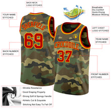 Load image into Gallery viewer, Custom Camo Red-Gold Authentic Salute To Service Basketball Jersey
