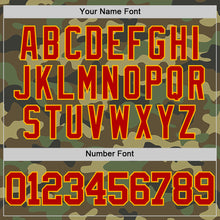 Load image into Gallery viewer, Custom Camo Red-Gold Authentic Salute To Service Basketball Jersey
