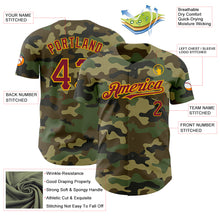 Load image into Gallery viewer, Custom Camo Crimson-Gold Authentic Salute To Service Baseball Jersey
