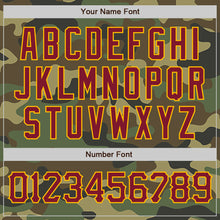 Load image into Gallery viewer, Custom Camo Crimson-Gold Authentic Salute To Service Baseball Jersey
