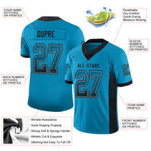 Load image into Gallery viewer, Custom Panther Blue Black-Gray Drift Fashion Football Jersey
