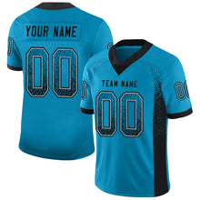Load image into Gallery viewer, Custom Panther Blue Black-Gray Drift Fashion Football Jersey
