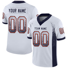 Load image into Gallery viewer, Custom White Navy-Orange Drift Fashion Football Jersey
