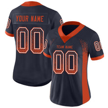 Load image into Gallery viewer, Custom Navy Orange-White Drift Fashion Football Jersey
